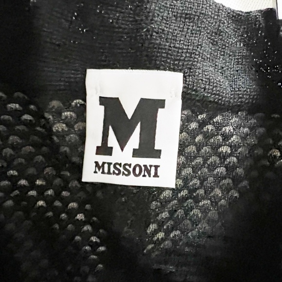 NEW Missoni Women's Wool Blend Maglia Crochet Knit Crew Neck Sweater Black Large - Picture 2 of 4